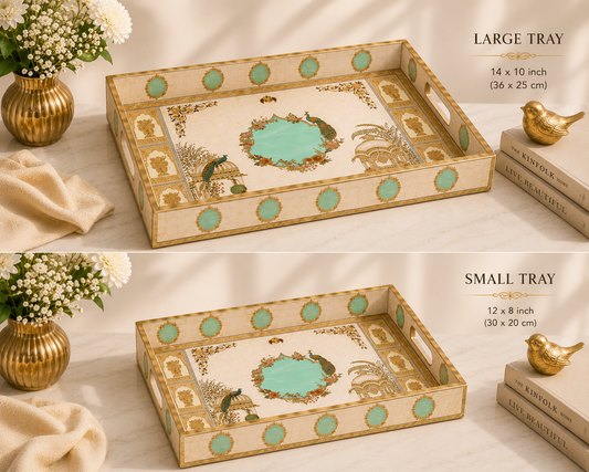 Royal Peacock 4-Piece Serving & Organizer Tray Set