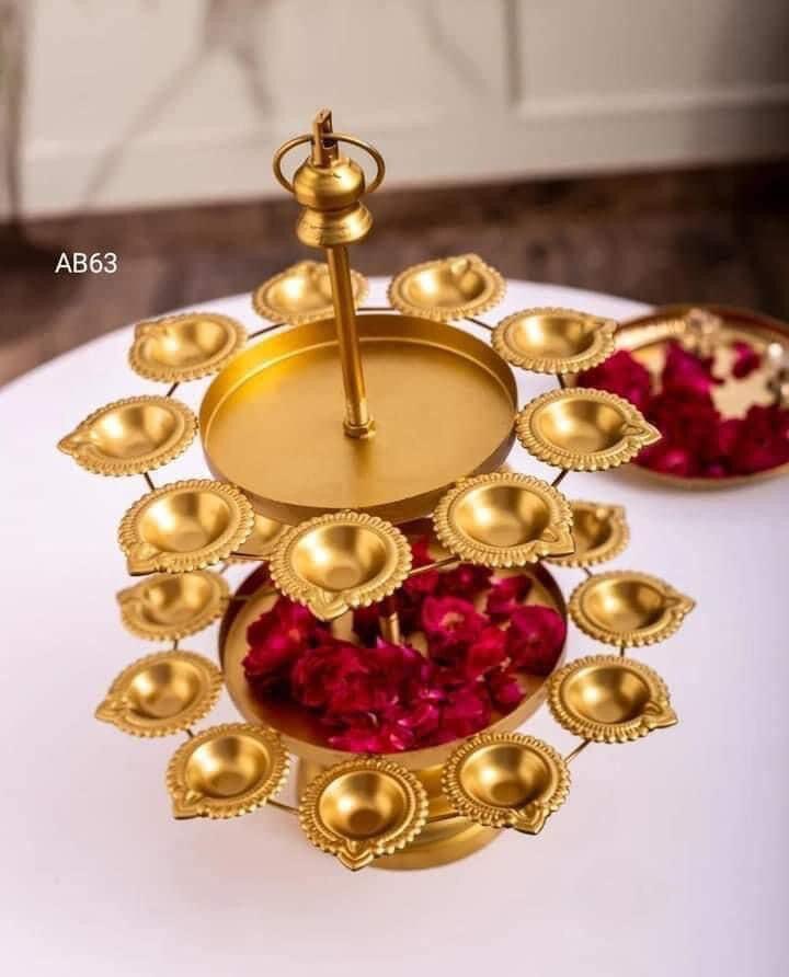 Aurelia double layer t-light holder for festive decoration. Festive vibe/Indian decor/Diwali.