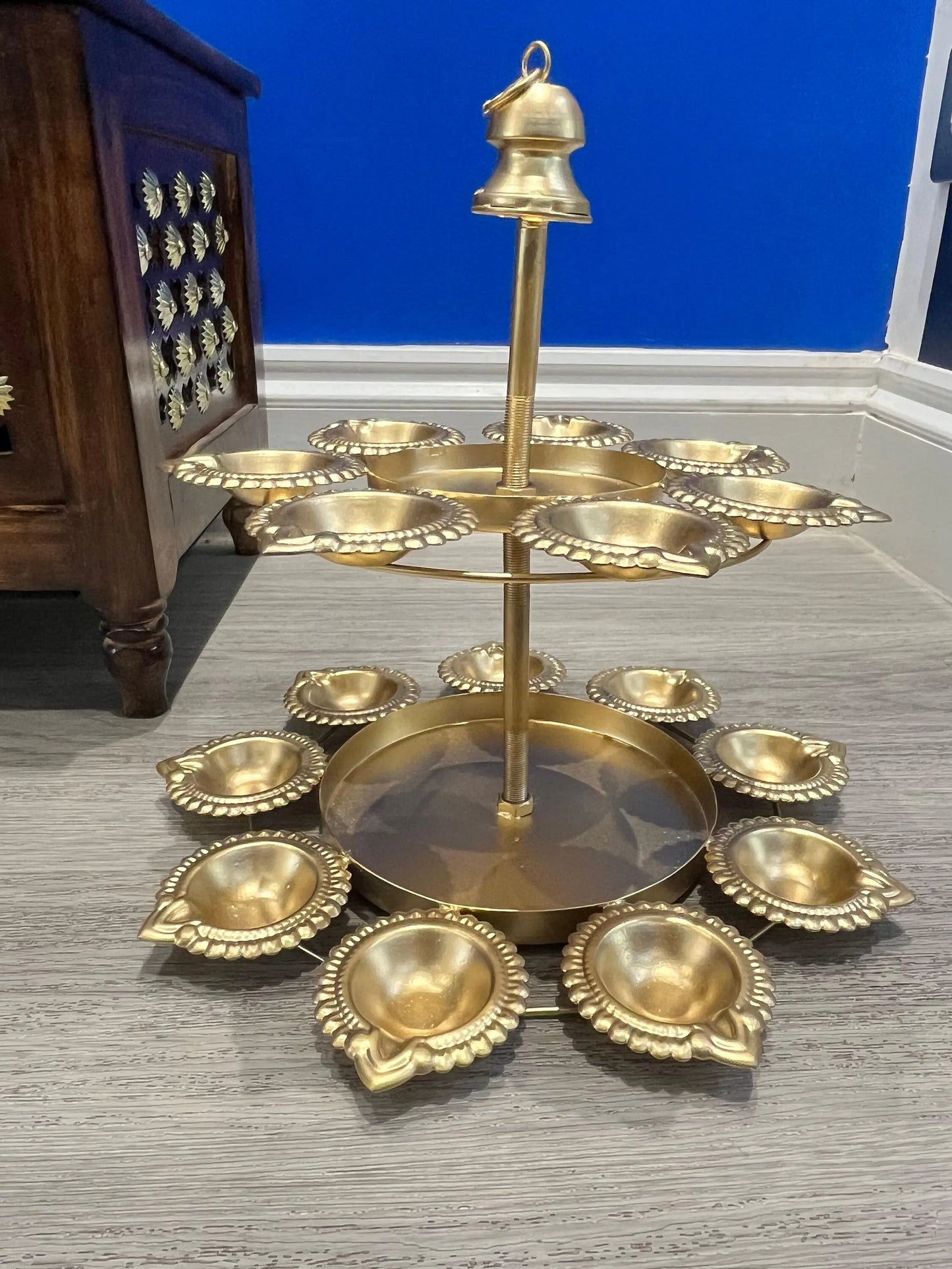 Aurelia double layer t-light holder for festive decoration. Festive vibe/Indian decor/Diwali.