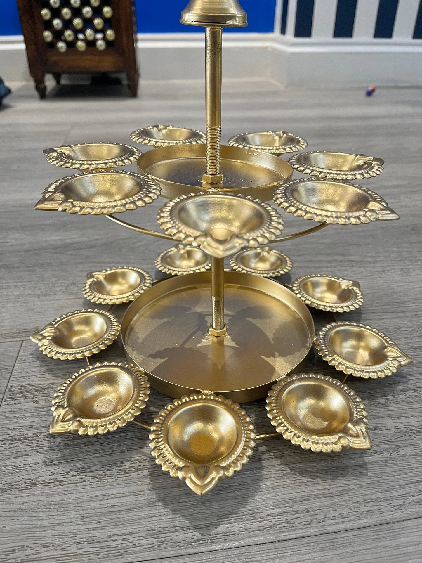 Aurelia double layer t-light holder for festive decoration. Festive vibe/Indian decor/Diwali.