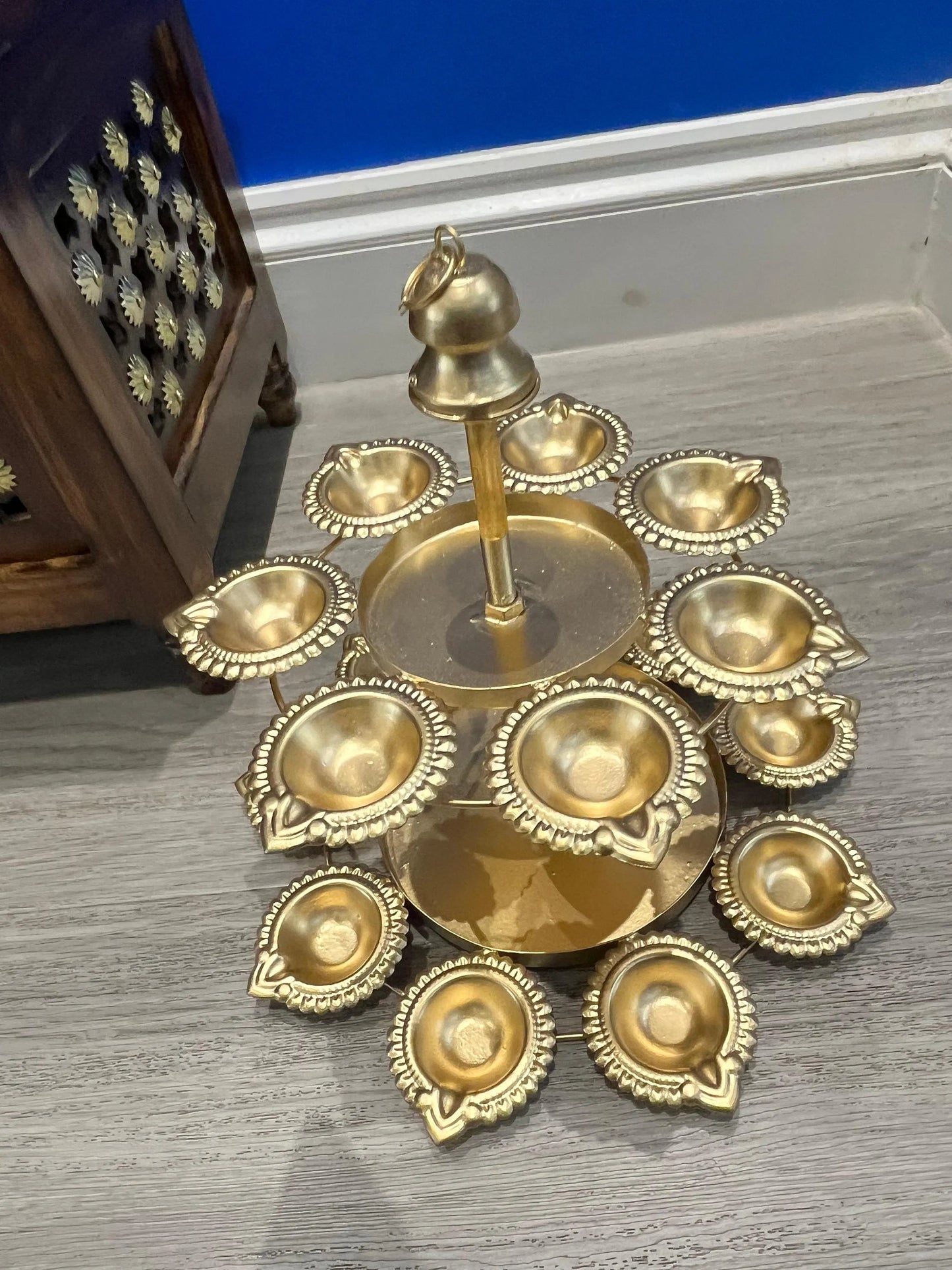 Aurelia double layer t-light holder for festive decoration. Festive vibe/Indian decor/Diwali.