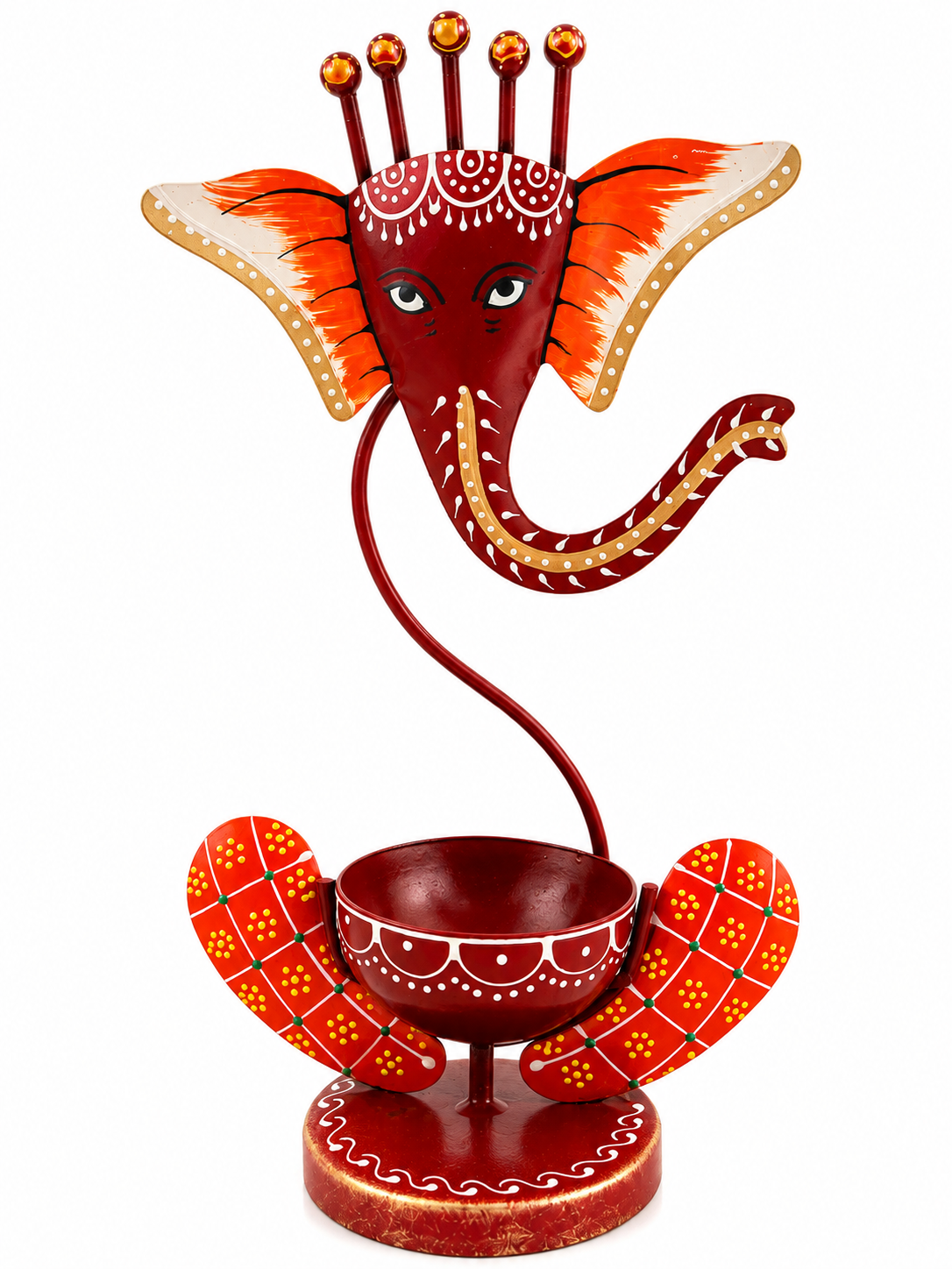 Ganesha Glow – Hand-Painted Decorative Tealight Holder