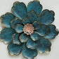 Blue Metal Flower Wall Hanging Art