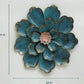 Blue Metal Flower Wall Hanging Art