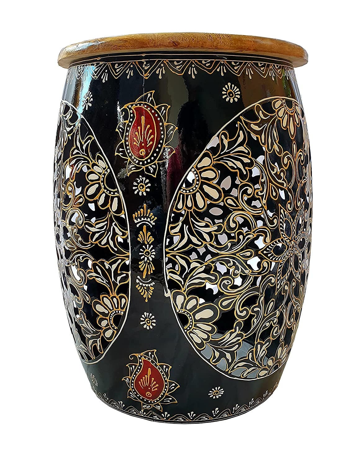 Hand painted iron stool