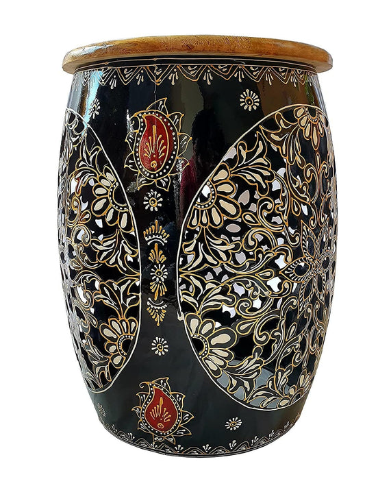 Hand painted iron stool