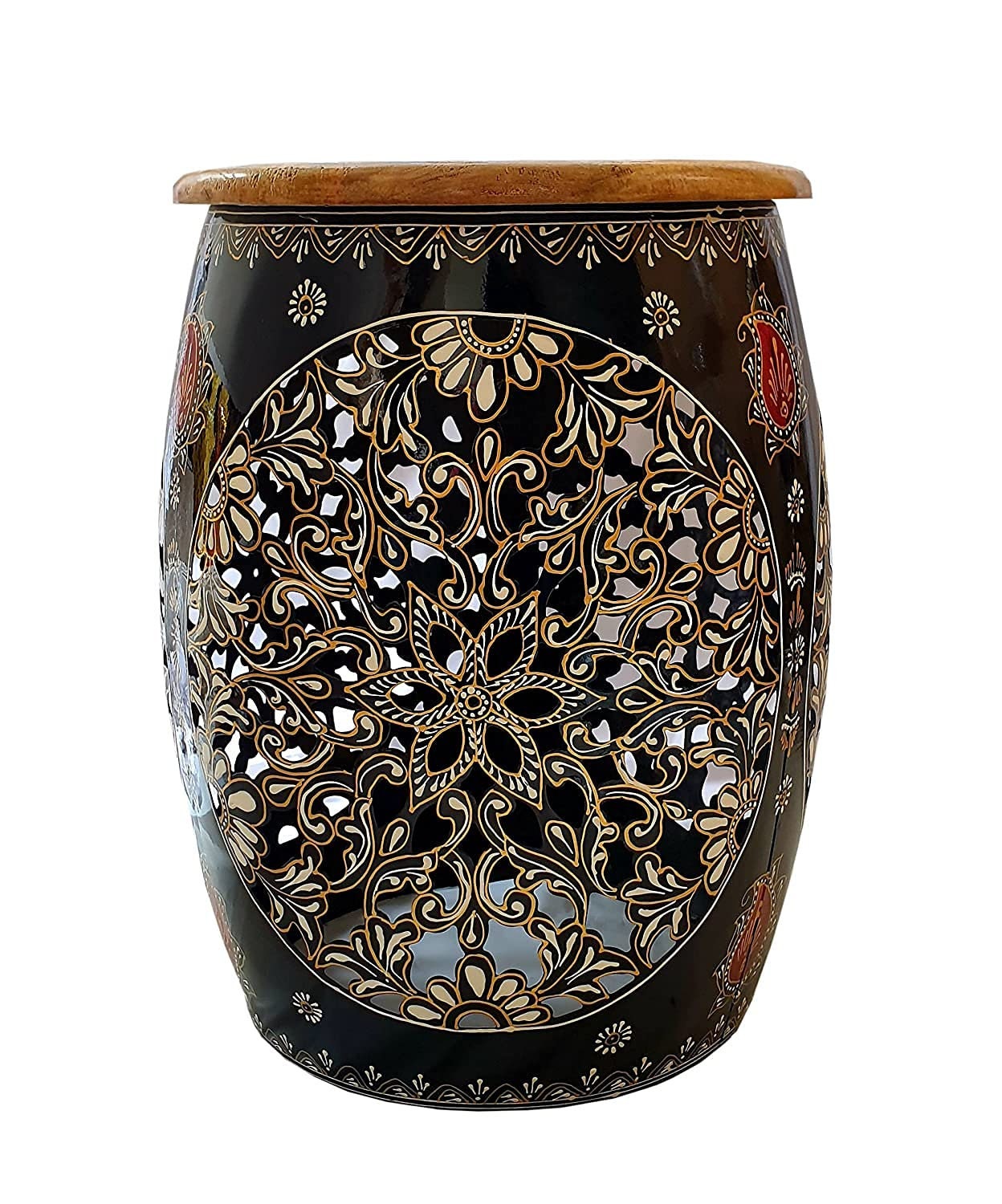 Hand painted iron stool