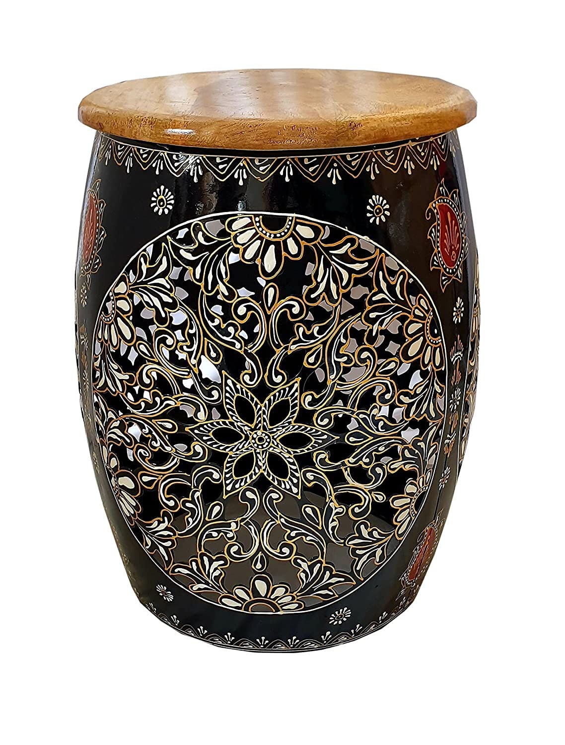 Hand painted iron stool