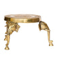 Gold-Toned Stool with Elephant Design Legs Showpiece
