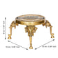 Gold-Toned Stool with Elephant Design Legs Showpiece