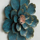 Blue Metal Flower Wall Hanging Art
