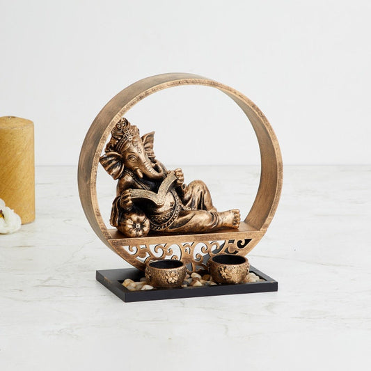 Ganesha With Book Figurine