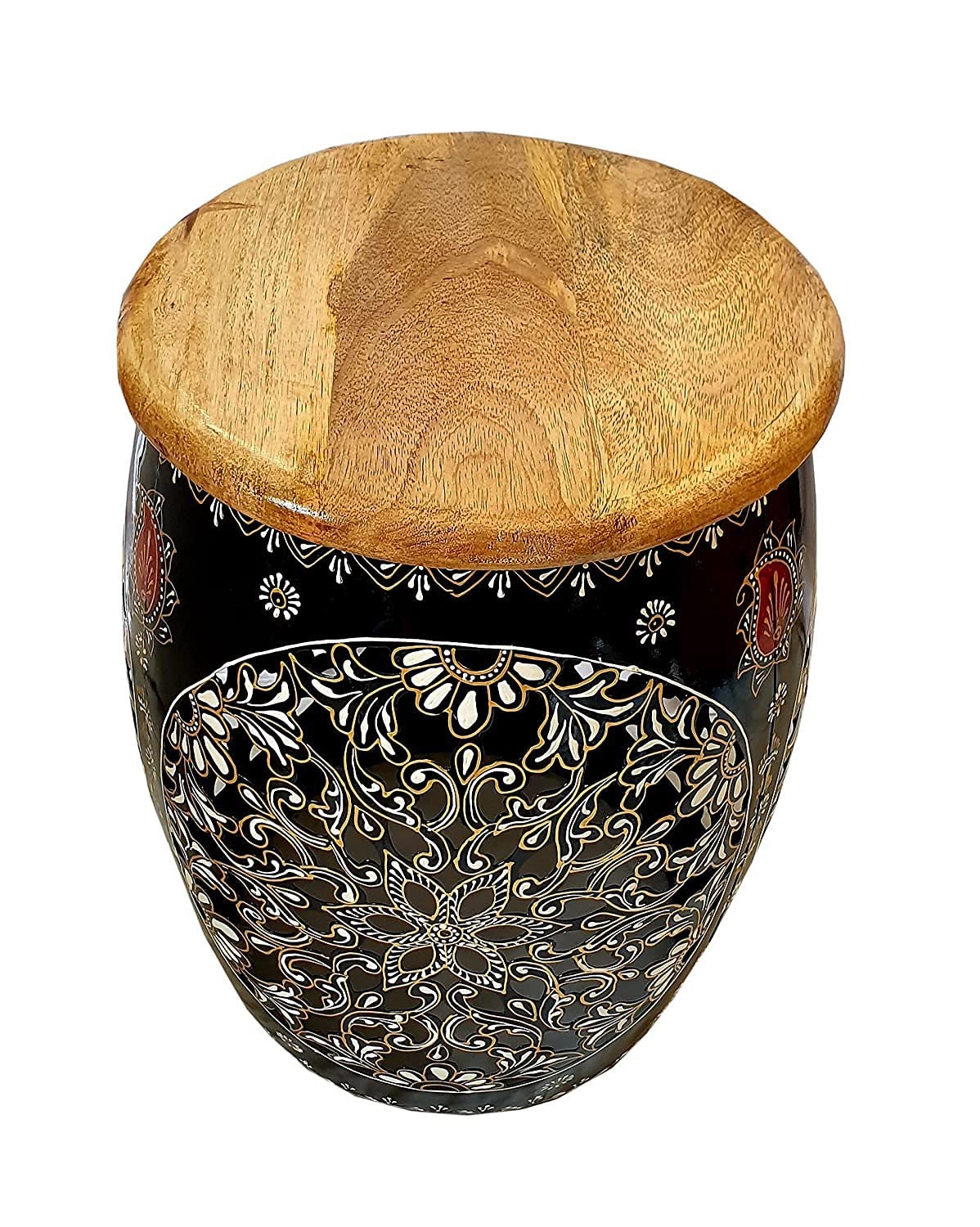 Hand painted iron stool