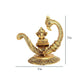Antique golden aluminium metal Lord Ganesha reading Ramayana Statue Seated