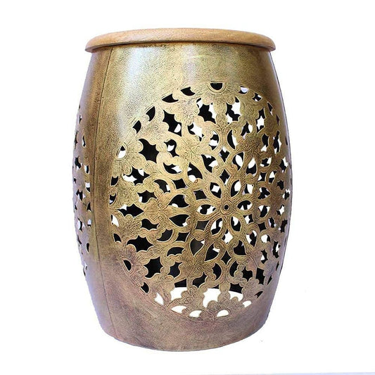 Handcrafted gold iron stool