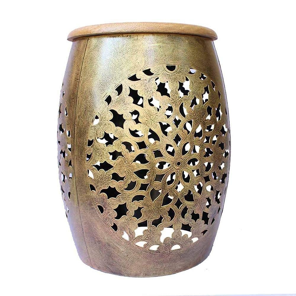 Hand painted iron stool