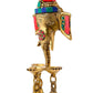 Brass Ganesha Wall Hanging with Lamp and Stonework