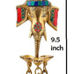 Brass Ganesha Wall Hanging with Lamp and Stonework