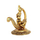 Antique golden aluminium metal Lord Ganesha reading Ramayana Statue Seated