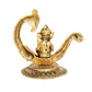Antique golden aluminium metal Lord Ganesha reading Ramayana Statue Seated