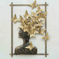 Hand crafted Iron Framed Butterfly Queen Wall Art With LED In Gold