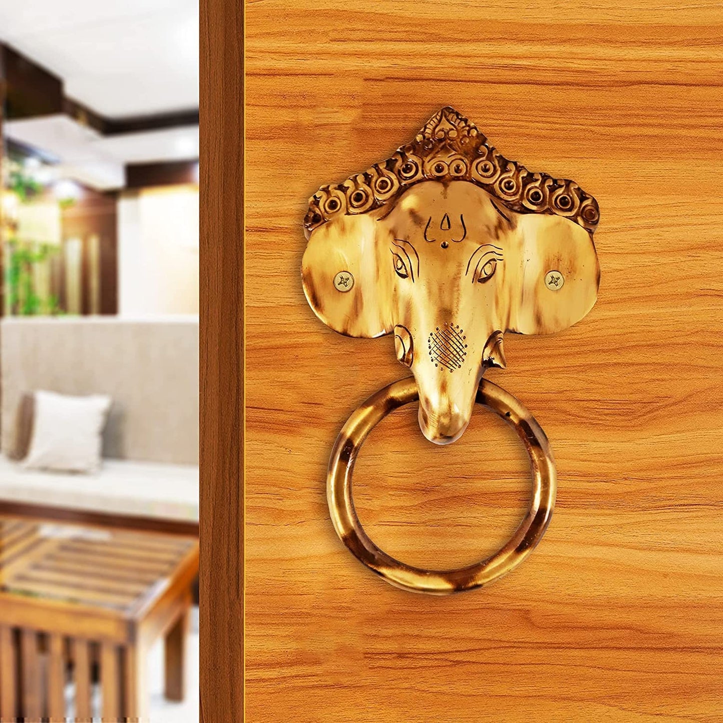 Ganesha brass door knocker