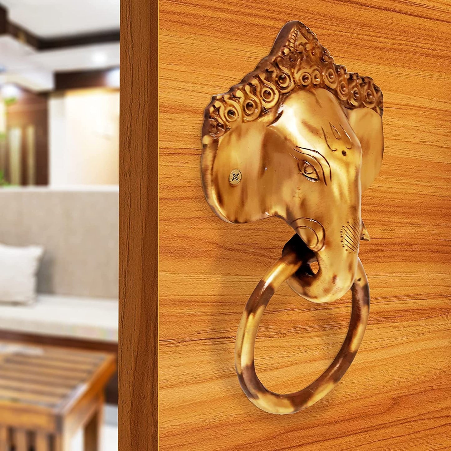 Ganesha brass door knocker
