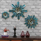 Iron Metal Decorative Flower Wall Hanging Art - Set of 3