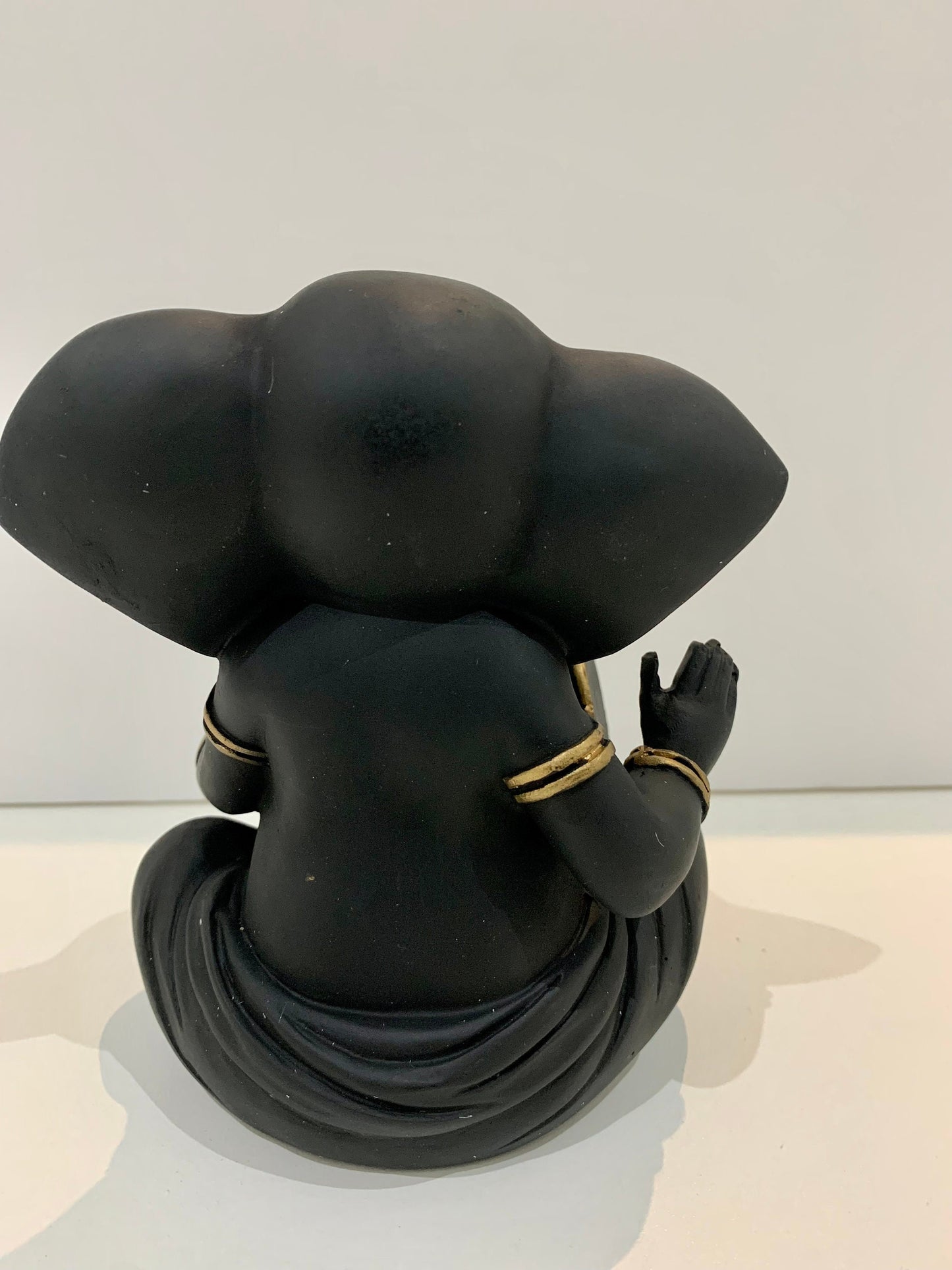 Black Ganesha with Dholak Figurine