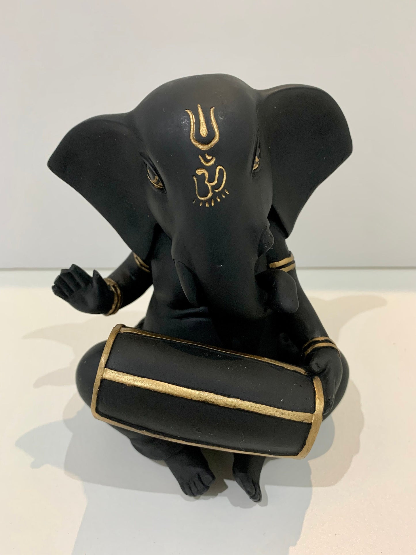 Black Ganesha with Dholak Figurine