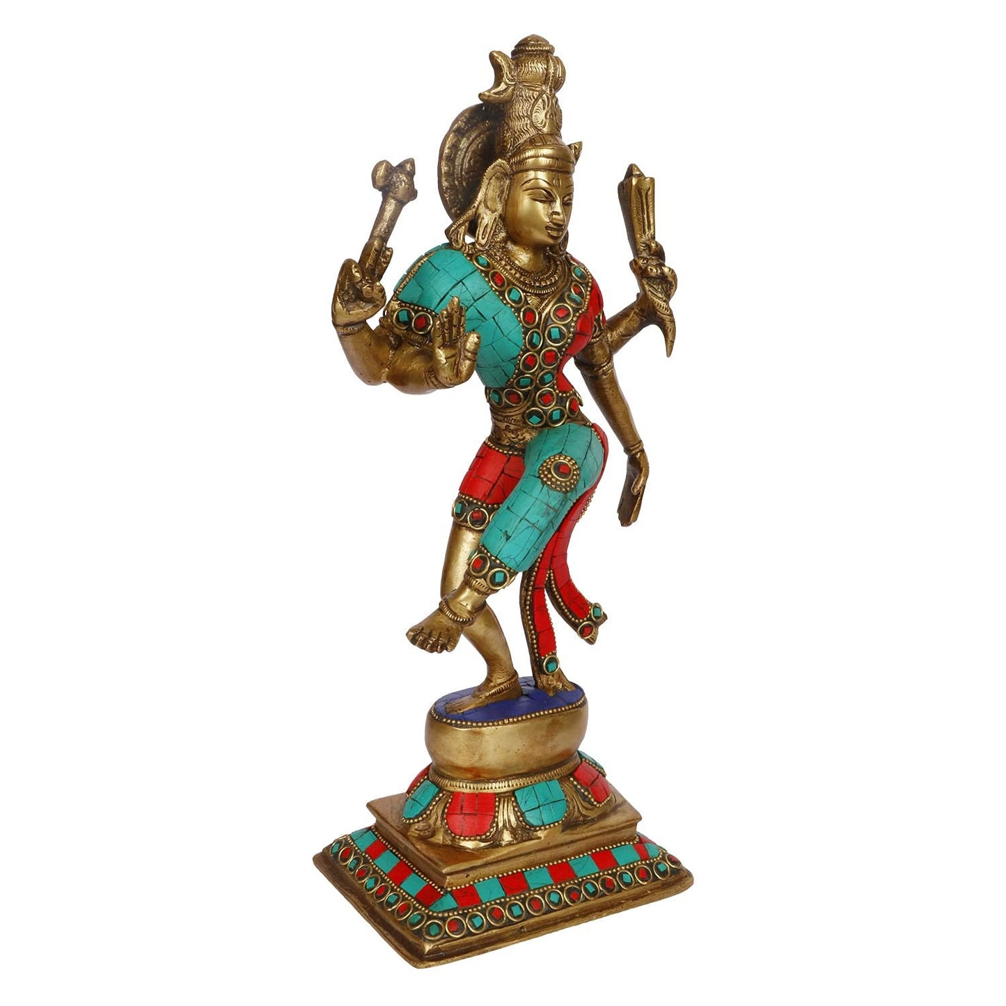 Brass Ardhanarishvara Ardhnarishwar Statue (Half Shiva & Parvati)