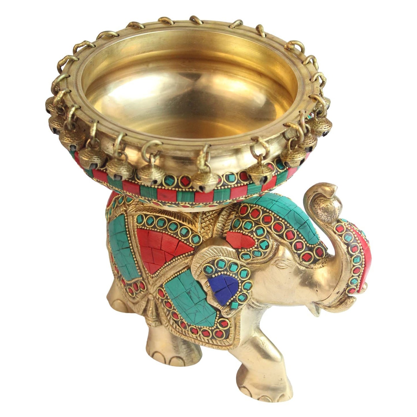 Brass unique elephant urli with bells