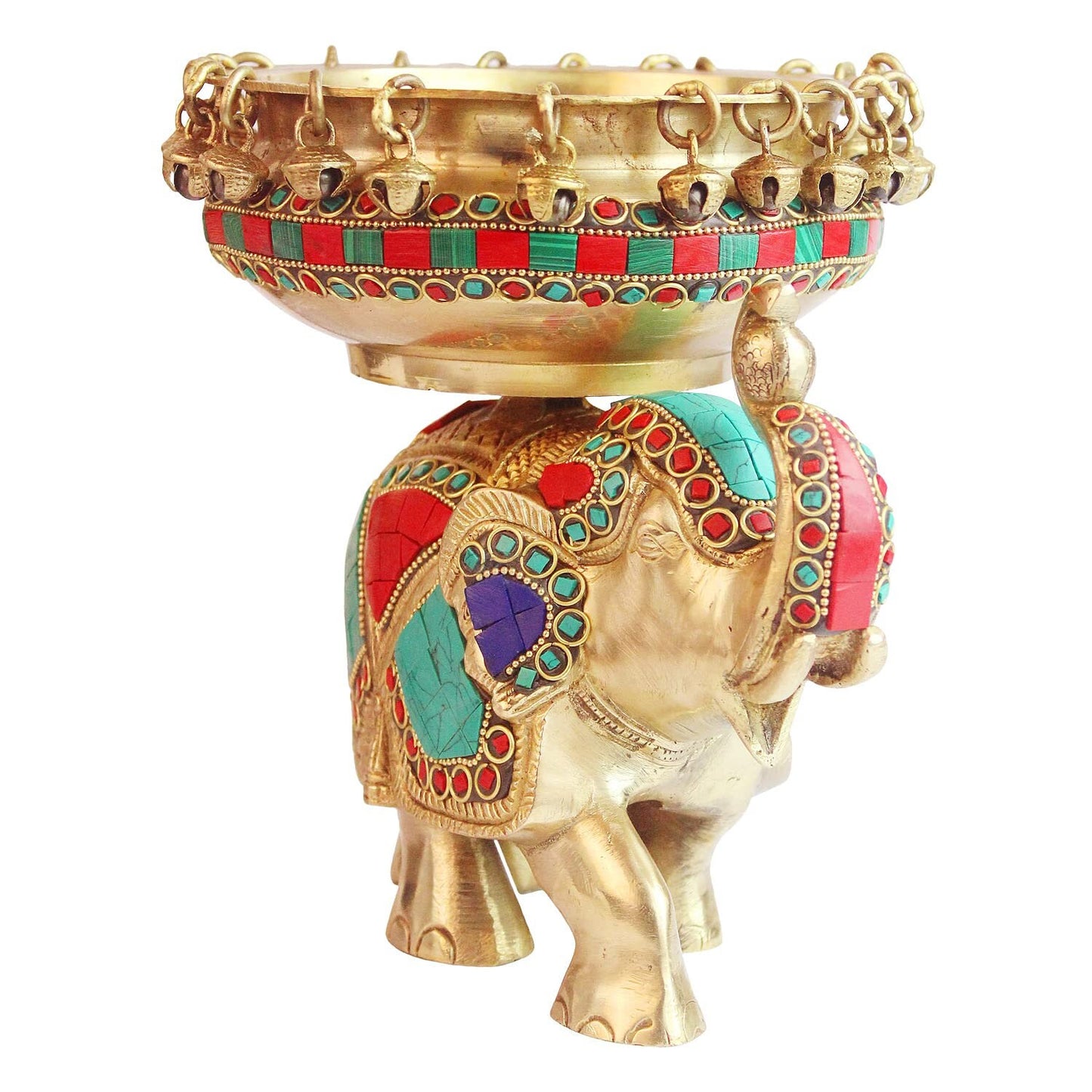 Brass unique elephant urli with bells