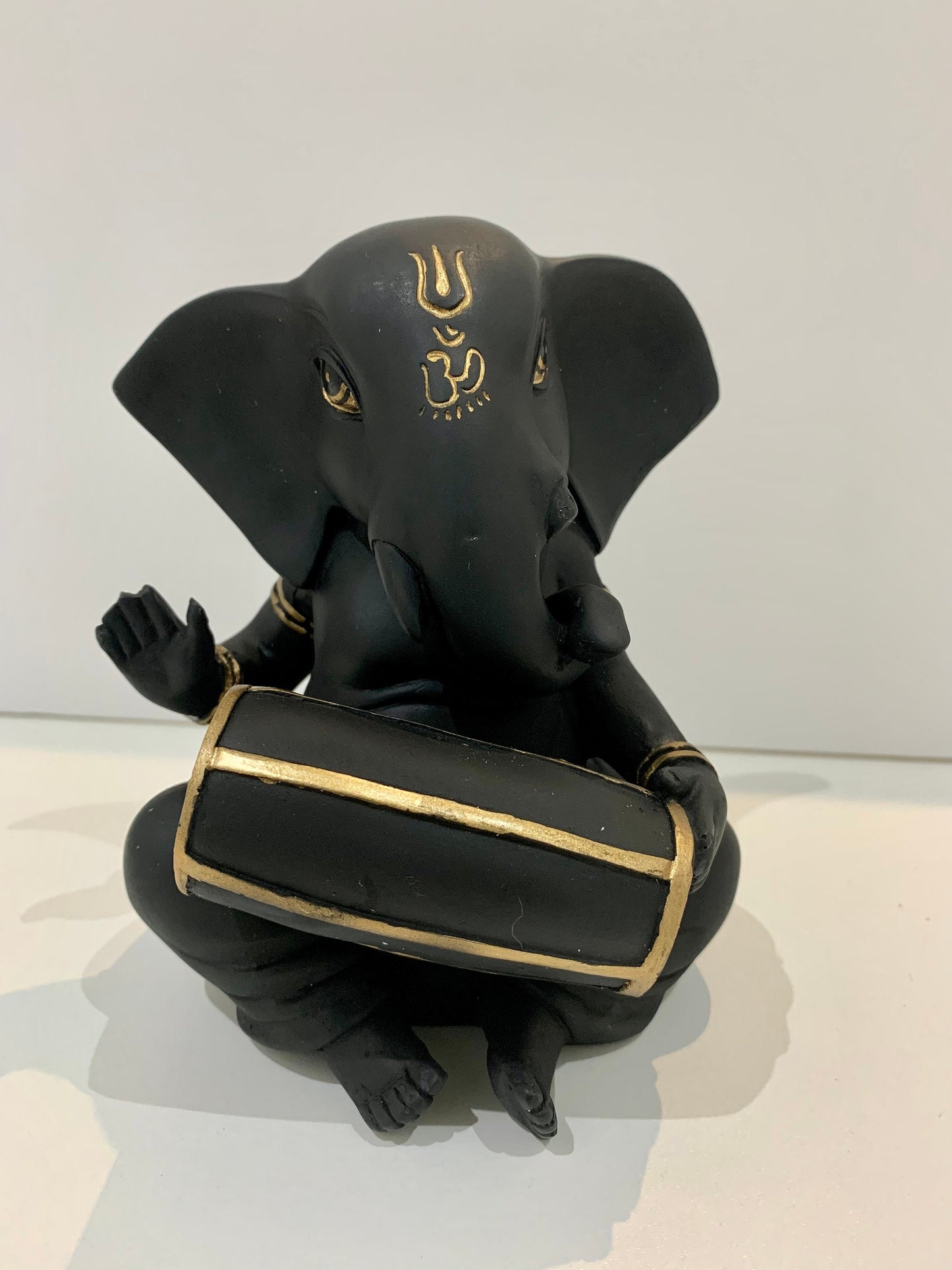 Black Ganesha with Dholak Figurine