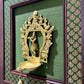 Handcrafted Brass Krishna Prabhavali with wooden frame