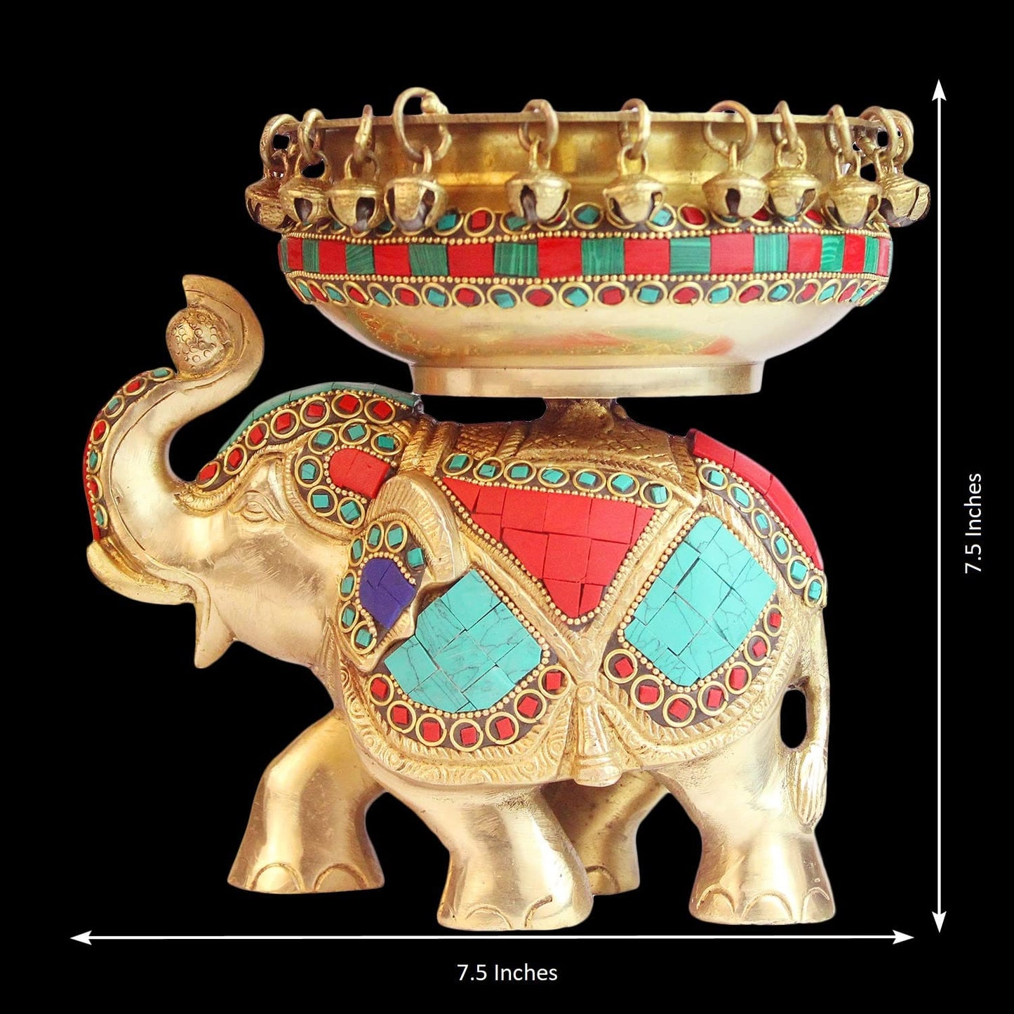 Brass unique elephant urli with bells