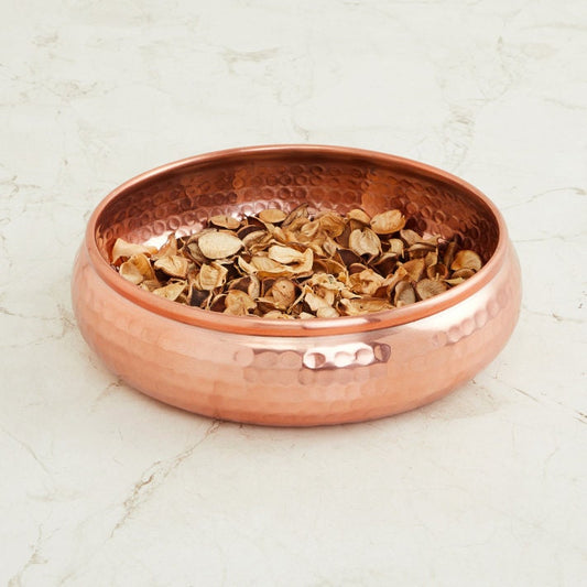 Hammered effect decorative bowl, Hammered Urli (Rose gold Urli)