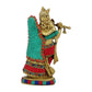 Radha Krishna Brass with Multicolor Gemstone Handwork Statue 8 inches