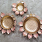 Peacock decorative bowl (Urli) Gold with pink shade