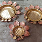 Peacock decorative bowl (Urli) Gold with pink shade