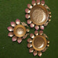 Peacock decorative bowl (Urli) Gold with pink shade
