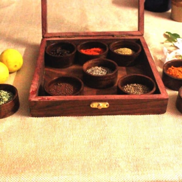 Rosewood condiments or spice box