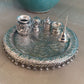 German Silver Pooja Thali Set With Hanging Ghunghurus/Bells