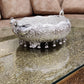 German Silver Peacock Decorative Urli 14 inches wide