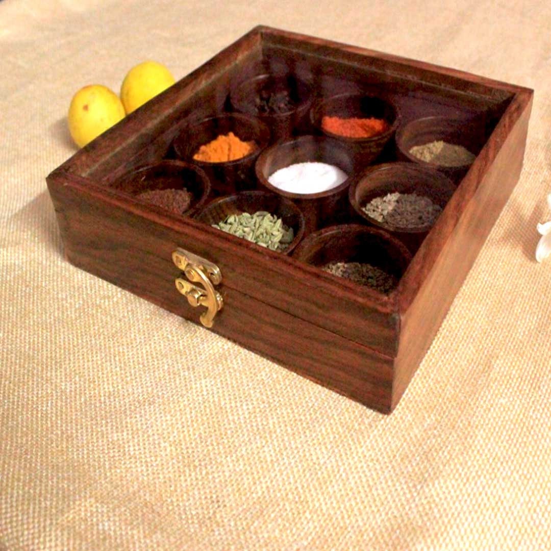 Rosewood condiments or spice box