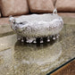 German silver hand engraved peacock fruit bowl / urli