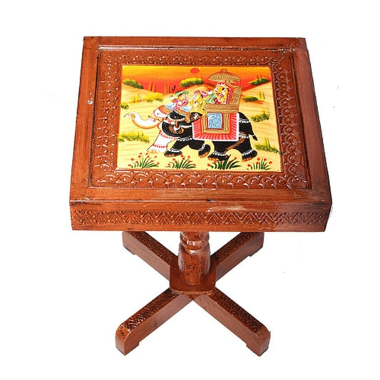 Handcrafted wooden Side Table/End Table/Plant Stand/Stool - Wood (Brown,15 Inch)