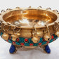 Hanging Bells Design Brass colured stone Urli decorative bowl