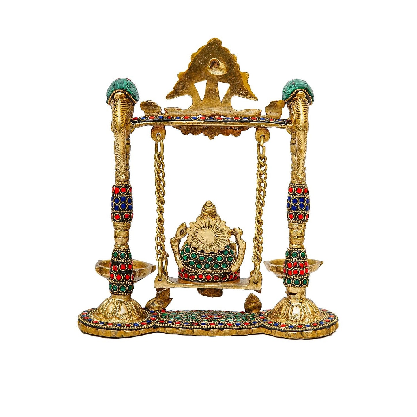 Brass Ganesha On Swing Idol