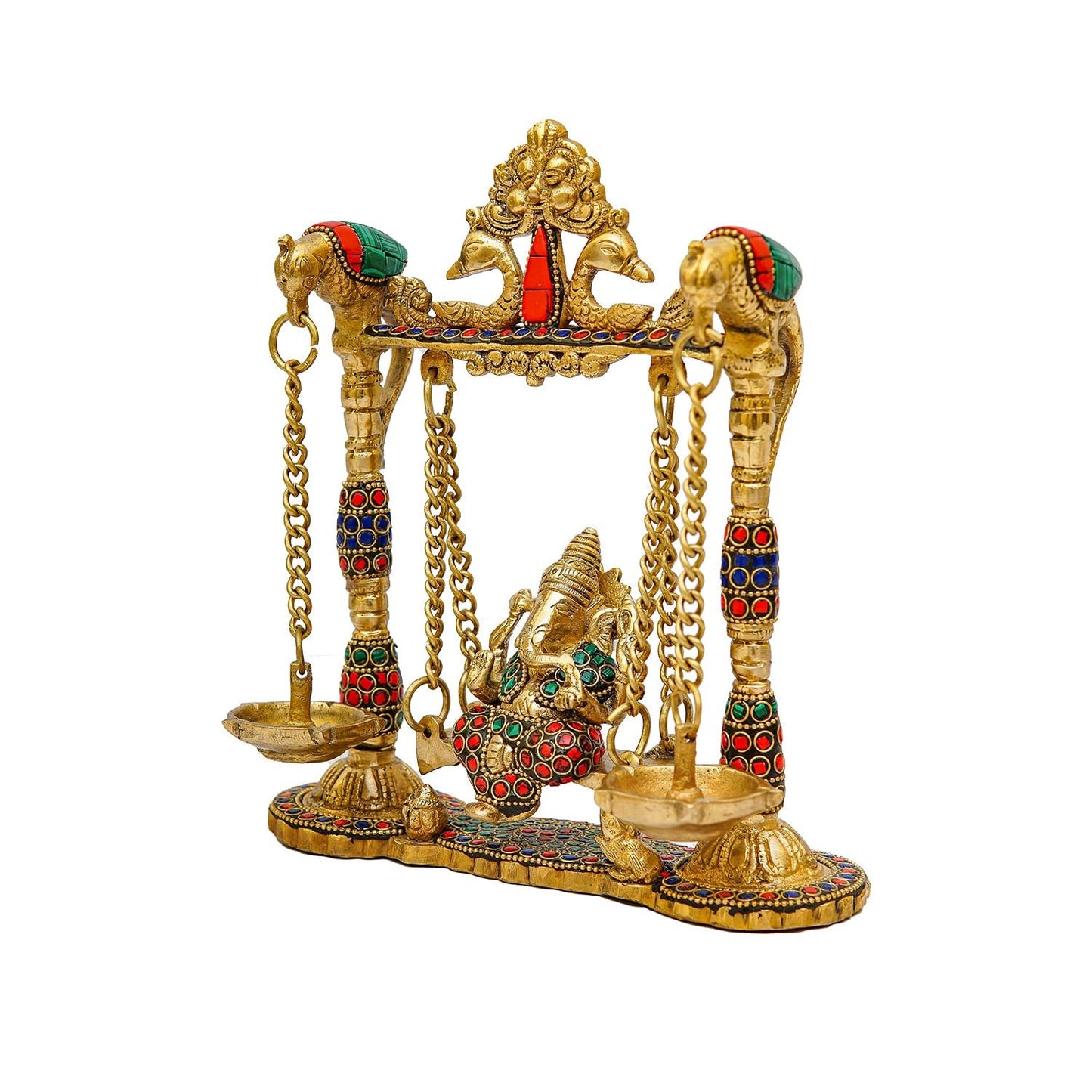 Brass Ganesha On Swing Idol